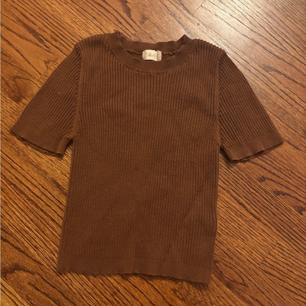 Altar'd State Chocolate Short Sleeve Knit Tee